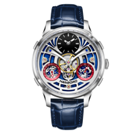 Montre automatique pour homme à boîtier rond entièrement squeletté, multifonctionnelle, affichage des phases lunaires, bracelet en cuir, montre mécanique de luxe