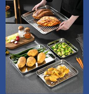 Plaque à pâtisserie avec grille, plaque à pâtisserie en acier inoxydable pour la <span class=keywords><strong>cuisson</strong></span>, non toxique, saine, facile à nettoyer, passe au lave-vaisselle - Product Image 3