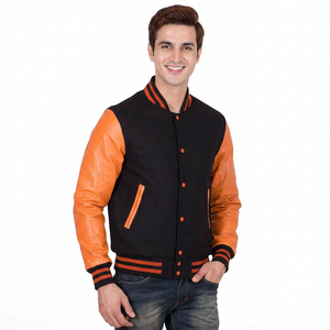 <b>Genuine</b> Leather Melton Wool Letterman Varsity Jacket Custom Made According to CollegeBaseballjacket for men - Product Image 1