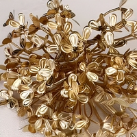 Vente en gros de fleurs d'hortensia artificielles dorées de 18 cm, tige unique, centre de table pour mariage, décoration florale pour vase
