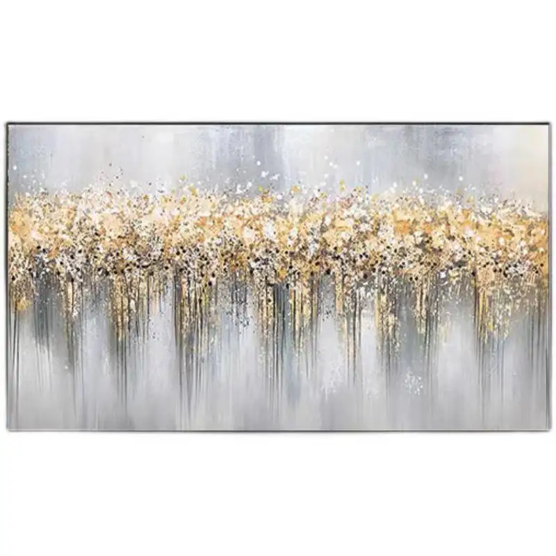 Hot Sale Hand painted Extra Large Wall Art Decor Modern Art Acrylic Star Gold Foil Abstract Oil Painting On Canvas Wholesale