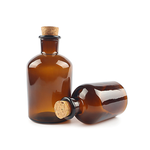 Flacon de stockage en verre ambré pour laboratoire et <span class=keywords><strong>pharmacie</strong></span>, à petite ouverture, avec bouchon en liège, 125 ml et 250 ml - Product Image 2