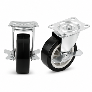 Ruedas giratorias de goma suave con freno para montaje lateral, silenciosas y seguras para el suelo, ideales para gabinetes móviles y cajas de juguetes. - Product Image 6