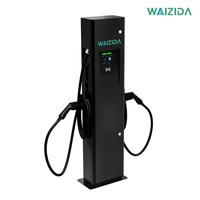 Chargeur de voiture électrique à double borne 48A J1772, montage au sol, durable pour l'extérieur, stations de charge rapide AC EV