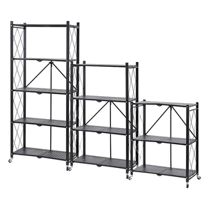 <span class=keywords><strong>Étagère</strong></span> de rangement pliable en acier avec <span class=keywords><strong>étagère</strong></span> métallique et support pour four à micro-ondes, modèle 2026 en promotion - Product Image 1