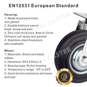 Langlebiges industrielles Gummi-Lenkrad in deutscher Qualität Verschiedene Größen 4-Zoll-Lenkrolle für schnelles Bewegen - Product Image 3