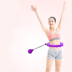 Wholesale Manufacture Gym Fitness Equipment Waist Abdomen <strong>Exercise</strong> Smart Weighted Hula Ring <strong>Hoop</strong> <strong>with</strong> Weighted <strong>Ball</strong> - Product Image 1