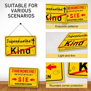2 Piezas de Letreros Decorativos para Pared y Puerta con Temática de Consecración Juvenil, Decoración Divertida para Fiestas de Adolescentes y Regalo, Patrones Personalizables - Product Image 3