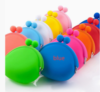Porte-monnaie en silicone personnalisé avec logo circulaire Pochette étanche pour femmes et filles avec fermeture éclair Mini porte-monnaie en silicone