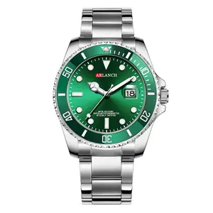 OEM ODMARLANCH Marca Venda Quente Assistir Esportes Relógio dos homens Relógio De Luxo De Quartzo de Aço Inoxidável Vidro de Safira GMT Bezel Rotativo