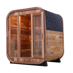 Sauna extérieur en cèdre rouge canadien pour 4 à 6 personnes, nouveau design, sauna traditionnel chauffé au bois - Product Image 2