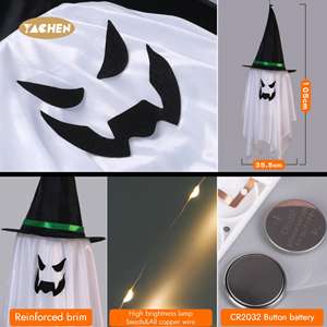 Luces Decorativas <span class=keywords><strong>de</strong></span> Halloween YACHEN, Sombrero <span class=keywords><strong>de</strong></span> Bruja Fantasma Luminoso Colgante, Luces para Decoración <span class=keywords><strong>de</strong></span> Jardín y Árboles - Product Image 4