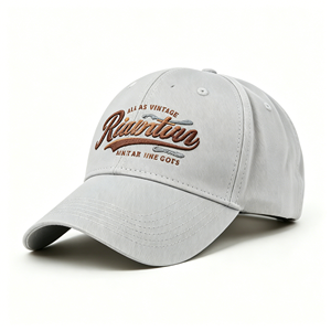 Gorra de Béisbol Gris Claro de Estilo Vintage con Logotipo Bordado Personalizado, Unisex, para Uso Diario Informal - Product Image 3