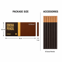 FLOWood Cocoa Pencil 8pcs 4B Graphite Sketch Pencils Premium Wooden Drawing Pencils for Artist Sketch