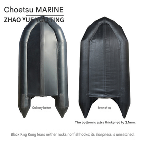 Bateau pneumatique rigide professionnel pour 4 à 6 personnes, en PVC renforcé de Kevlar, noir, adapté à la pêche, aux activités de plein air et à un usage familial - Product Image 1
