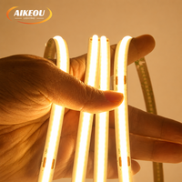 Bande LED COB intelligente AIKEOU 2mm 5mm IP65 CCT Blanc Chaud Dimmable Flexible IP68 5m 12V Extérieure Étanche 24V