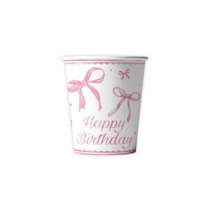 Juego de Vajilla Desechable con Tema de Lazo Rosa, Artículos y Decoración para Fiestas de Cumpleaños de Niñas - Product Image 6