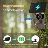 Caméra de chasse solaire 4G 64MP, caméras sans fil, temps de déclenchement de 0,2s, vision nocturne avec LED IR