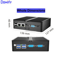 Mini PC Intel Celeron J1900 Sin Ventilador, Computadora Integrada con 2 Puertos RJ45, RS232, RS485, Memoria DDR3, Doble Arranque SSD/HDD de Domify IS02
