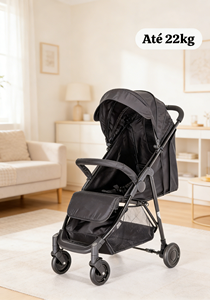 รถเข็นเด็กน้ำหนักเบา โครงคาร์บอนพับได้ด้วยปุ่มเดียว พร้อมเข็มขัดนิรภัย 5 จุด  แบบพับเก็บได้  พร้อมเปลนอนแบบพกพา - Product Image 4