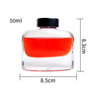 Encreur en verre rectangulaire transparent de haute qualité, 25ml/30ml, nouveau design, pour bureau, entreprise, école, cadeau, emballage en vrac