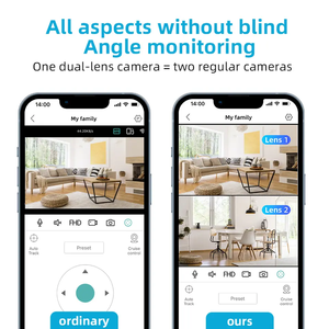 Lensa ganda kamera <span class=keywords><strong>IP</strong></span> <span class=keywords><strong>WiFi</strong></span> 4MP layar Monitor bayi pelacakan otomatis deteksi manusia Ai 360 PTZ kamera pelindung keamanan pintar - Product Image 3