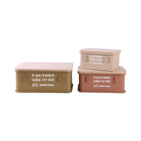 Conteneur de rangement en métal et bois, style campagnard, multifonctionnel, surface laquée, capacité 10-20L, gain de place, vente en gros