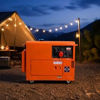 Generator Diesel Portabel Senyap 50Hz Starter Elektrik 12V DC Dua Outlet Voltmeter Digital Alternator 100% Tembaga ISO CE
