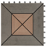Dalles de sol de jardin en WPC co-extrudé couleur terre cuite, revêtement de sol extérieur en PE, 300*300*22mm, lames de terrasse composites DIY