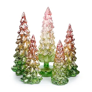 LEDクリスマスガラスツリー家の装飾ガラス製品常夜灯の装飾品
