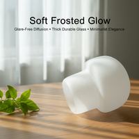 Abat-jour en verre soufflé à la main de style rustique européen, en forme de champignon, pour lampe de chevet de chambre ou bureau, abat-jour de remplacement
