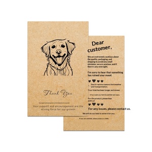 Cartes de remerciement personnalisées en papier kraft épaissi avec impression haute définition pour les entreprises, les hôtels et le service après-vente avec conception gratuite - Product Image 1