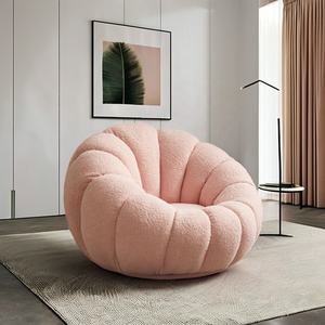 Fauteuil Pivotant en Tissu Lambswool, Canapé Lit Simple, Méridienne Paresseuse pour Balcon - Product Image 4