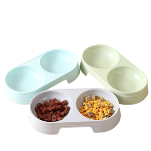Taomiao - Comedero Doble de Plástico Universal <span class=keywords><strong>para</strong></span> <span class=keywords><strong>Perros</strong></span> y Gatos, Dispensador de Agua Manual, Diseño Integrado, Uso en Interiores, Modelo Tm15 - Product Image 1