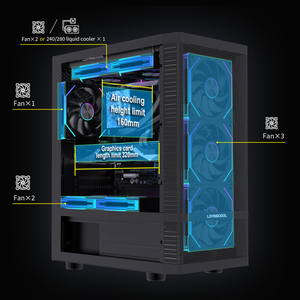 Boîtier ATX en maille Lovingcool, prix avantageux, compatibilité complète ATX MATX ITX, panneaux avant et latéraux en maille, 240 mm AIO pour les constructeurs de systèmes - Product Image 3