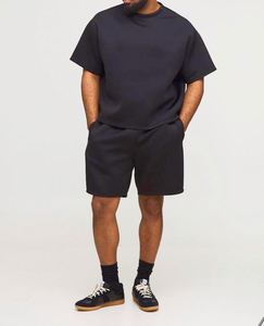 Ensemble de survêtement athlétique décontracté d'été noir respirant, comprenant un T-shirt ample et un short décontracté, style baggy - Product Image 6