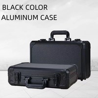 Mallette de transport rigide portable en aluminium pour professionnel de voyage personnalisée mallette en aluminium noir avec grille en mousse pour bricolage