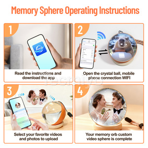 3D pha lê bóng tự làm bộ nhớ video Orb bóng video giáng sinh quả cầu pha lê với bộ nhớ video, Funny giáng sinh, món quà sinh nhật - Product Image 5