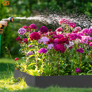 Lot de 6 bordures de jardin rectangulaires en acier noir de 12 pouces avec loquets, bordure robuste pour parterres de fleurs et pelouses - Product Image 6