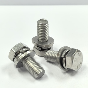 Vis à tête hexagonale en acier inoxydable Boltch DIN933 M7x1.0 avec filetage UNF, deux rondelles, haute résistance, trois combinaisons de vis - Product Image 2
