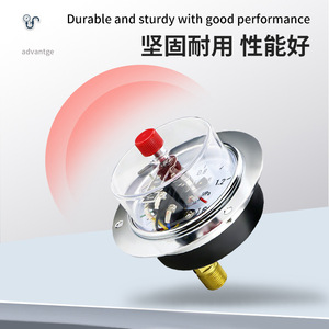 YXC100ZT Axial Pressure <b>Gauge</b> with Edge Contact Electrical Contact, Assisted Remote Transmission, Stainless Steel Electrical - Product Image 3