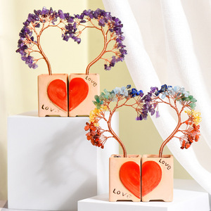Vente en gros de cristaux de pierres précieuses naturelles de guérison <span class=keywords><strong>7</strong></span> <span class=keywords><strong>chakras</strong></span>, graviers, puces faites à la main, arbre de fortune pour décor Fengshui à la maison - Product Image 3