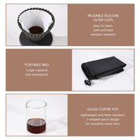 Bouilloire à café portable en acier inoxydable de haute qualité, écologique, pour infusion manuelle, avec sac de transport