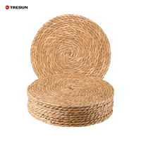 Sous-plats en osier naturel pour assiettes, résistants à la chaleur, faciles à nettoyer et antidérapants, sets de table ronds en rotin tressé