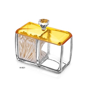 Transparent <span class=keywords><strong>De</strong></span> <span class=keywords><strong>Bureau</strong></span> En Plastique Boîte <span class=keywords><strong>De</strong></span> Coton-Tige Trombones Organisateur Boîte en Coton Avec Couvercle - Product Image 6