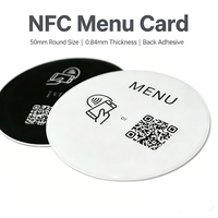 Etiqueta NFC de PVC Epoxi Impermeable de 13.56MHz RFID ISO, Mini Etiqueta Tipo Tarjeta de Visita con Código QR para Compartir URL de Redes Sociales y Pagos, 1k, 213, 215