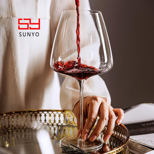 Grands verres à vin rouge <span class=keywords><strong>bordeaux</strong></span> clairs avec logo personnalisé de 23oz soufflé à la main pour dégustation de vin, anniversaire, Noël, anniversaire - Product Image 4