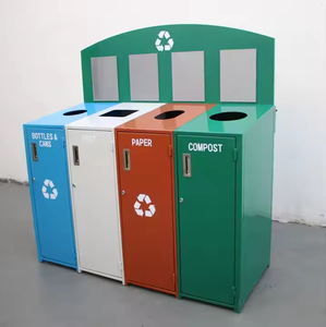Poubelles de rue en tôle galvanisée de 40 gallons en usine Poubelles <span class=keywords><strong>Poubelle</strong></span> à ordures Cabine extérieure <span class=keywords><strong>Poubelle</strong></span> à ordures en acier - Product Image 2