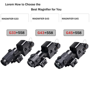 5D ยุค558โฮโลแกรม collimator สีแดงจุดสายตาขอบเขต G33/G43 G45 5X แว่นขยายยุทธวิธีการล่าสัตว์อลูมิเนียมอัลลอยด์ <span class=keywords><strong>QD</strong></span> - Product Image 4