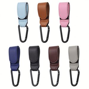 Stocked PU Leather Durable Reusable Multifunctional Stroller <b>Hooks</b> Firm Non-Slip Pram Clips Organizer Hanger Pushchair Shopping - Product Image 1